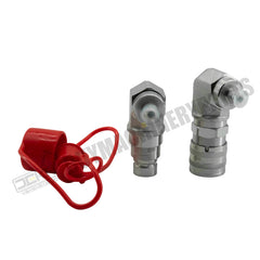 Hydraulic 90 Degree Flat Face Quick Connect Coupler 1/2 Body x 3/8 JIC Male Thread