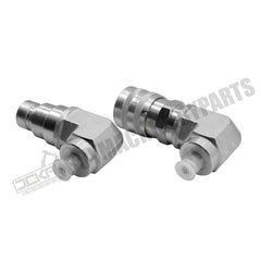 Hydraulic 90 Degree Flat Face Quick Connect Coupler 1/2 Body x 3/8 JIC Male Thread