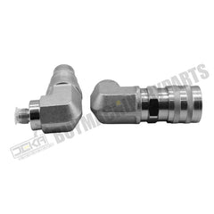 Hydraulic 90 Degree Flat Face Quick Connect Coupler 1/2 Body x 3/8 JIC Male Thread