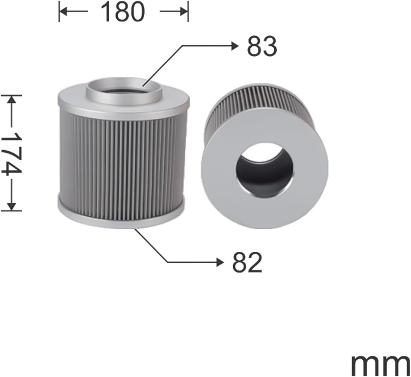 size of Hydraulic Feed Filter Element MEG1817PA2M100N