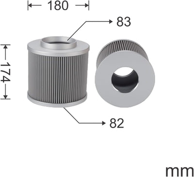 size of Hydraulic Feed Filter Element MEG1817PA2M100N