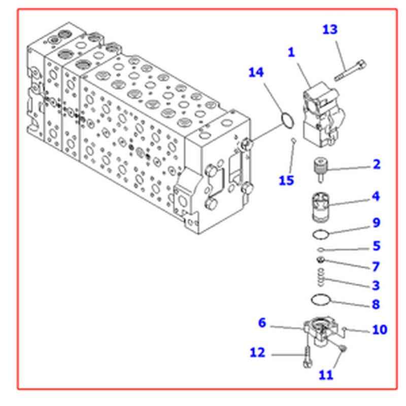 Hydraulic Valve Assembly 723-40-87200 for Komatsu Excavator PC200-7 PC210-7 PC220-7 PC220LC-7 PC230-7 PC270-7