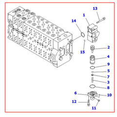 Hydraulic Valve Assembly 723-40-87200 for Komatsu Excavator PC200-7 PC210-7 PC220-7 PC220LC-7 PC230-7 PC270-7