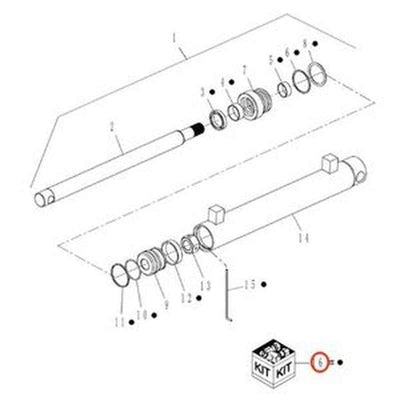 Hydraulic Cylinder Seal Kit SML41555 for CASE BHX1102 BHX172 BH190 Tractors
