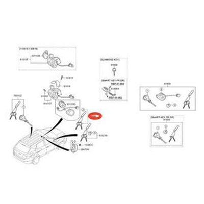 Ignition Switch 2 Key 81900-2SE00 for Hyundai Tucson 2009-2014