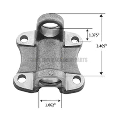 1310 Series Flange Yoke 2-2-479 for 1.063 X 3.219 U Joint, 4 Holes 2.75" M Pilot
