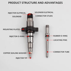 Diesel Fuel Injector With Connector Tube Compatible with 2004 2005 2006 2007 2008 2009 Dodge Ram 2500 3500 Cummins 5.9 Diesel Replace 0986435505 0445120238