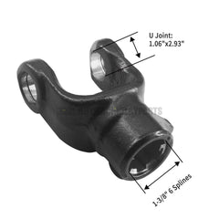 PTO Tractor End Yoke 4 Series 1-3/8" 6 Spline with Quick Disconnect Push Button