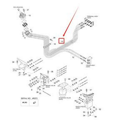 1Pc Hydraulic Hose X410-042036 for Hyundai Excavator HX180 L R140LC-7 R140LC-9 R140W-7 R160LC-9 R170W-7 R210LC-7 R220LC-7