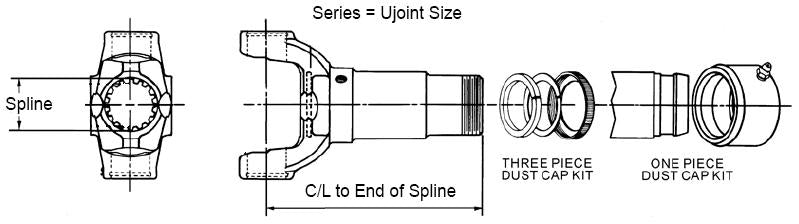 3-3-508KX New Slip Yoke - OEM - 1410 Series