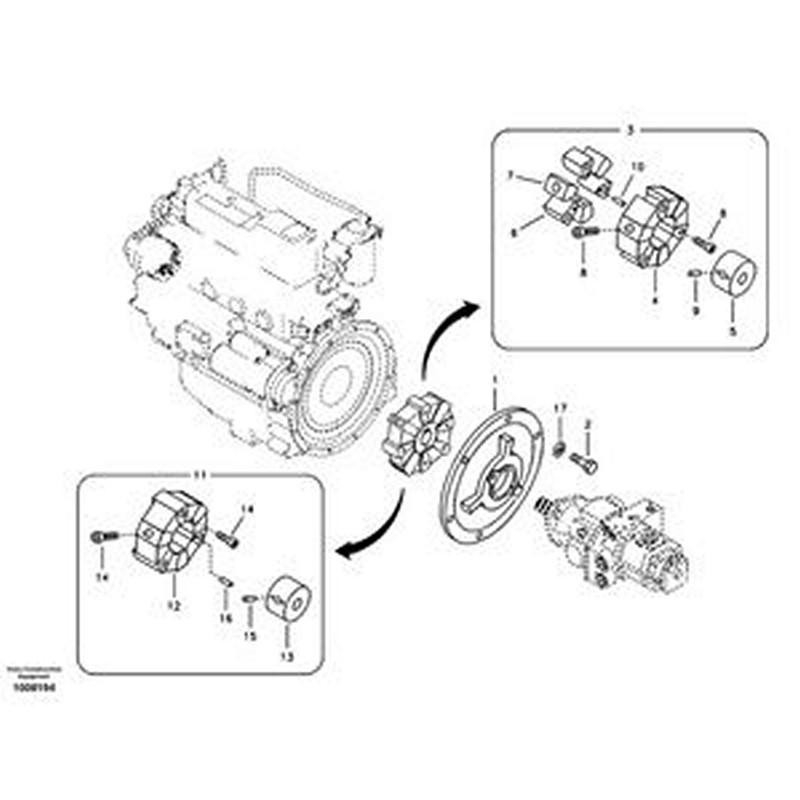 Coupling Assembly 14522374 for Volvo Excavator EC55B EC55C EC60C EW55B