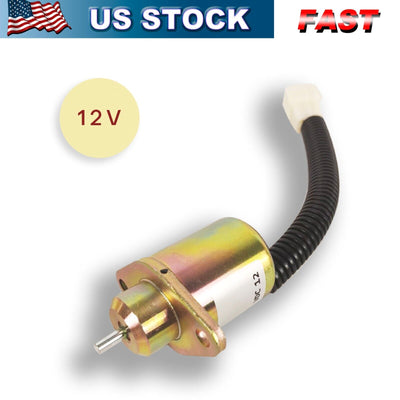 Fuel Shut Off Solenoid 17454-60010 For Kubota D1105 Woodward Yanmar Diesel 12V