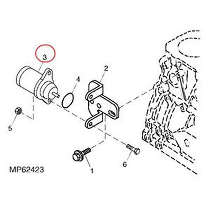 Solenoid AM124383 for Yanmar Engine 3TNE84A John Deere Mower 3215 3235 3215A 3215B 3225B 3235A 3235B