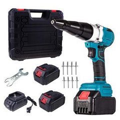 21V Portable Lithium Battery Charging Full-Automatic Core Pulling Rivet Gun Professional Kit with Battery and Charger for 1/8" 5/32" 3/16" Rivets