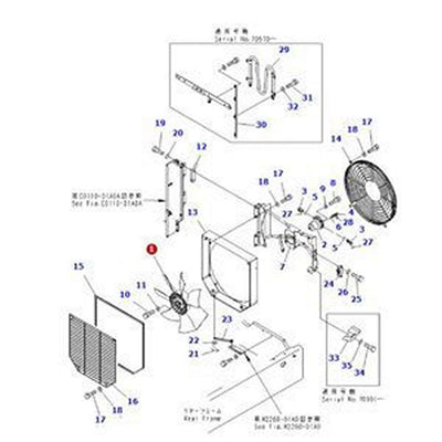 Fan 419-03-33211 for Komatsu Loader WA150-5 WA200-5 WA250-5 WA320-5 WA270-5 WA320-5