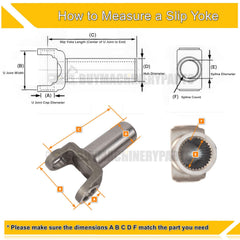 Driveshaft Mid Shaft Slip Yoke Assembly 1350 Series 3-3-488KX 16 Spline