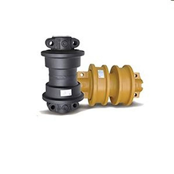 Track rollers and idlers for heavy equipment