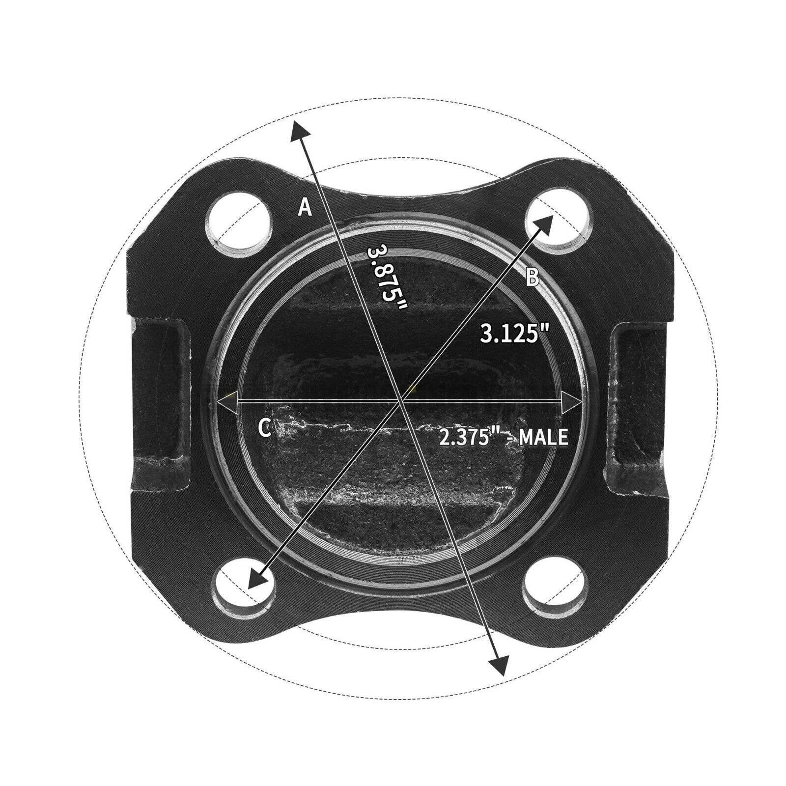 Driveshaft Flange Yoke 2-2-939 for 1310 Series 1.063" x 3.219" U-Joint 2.375" M Pilot