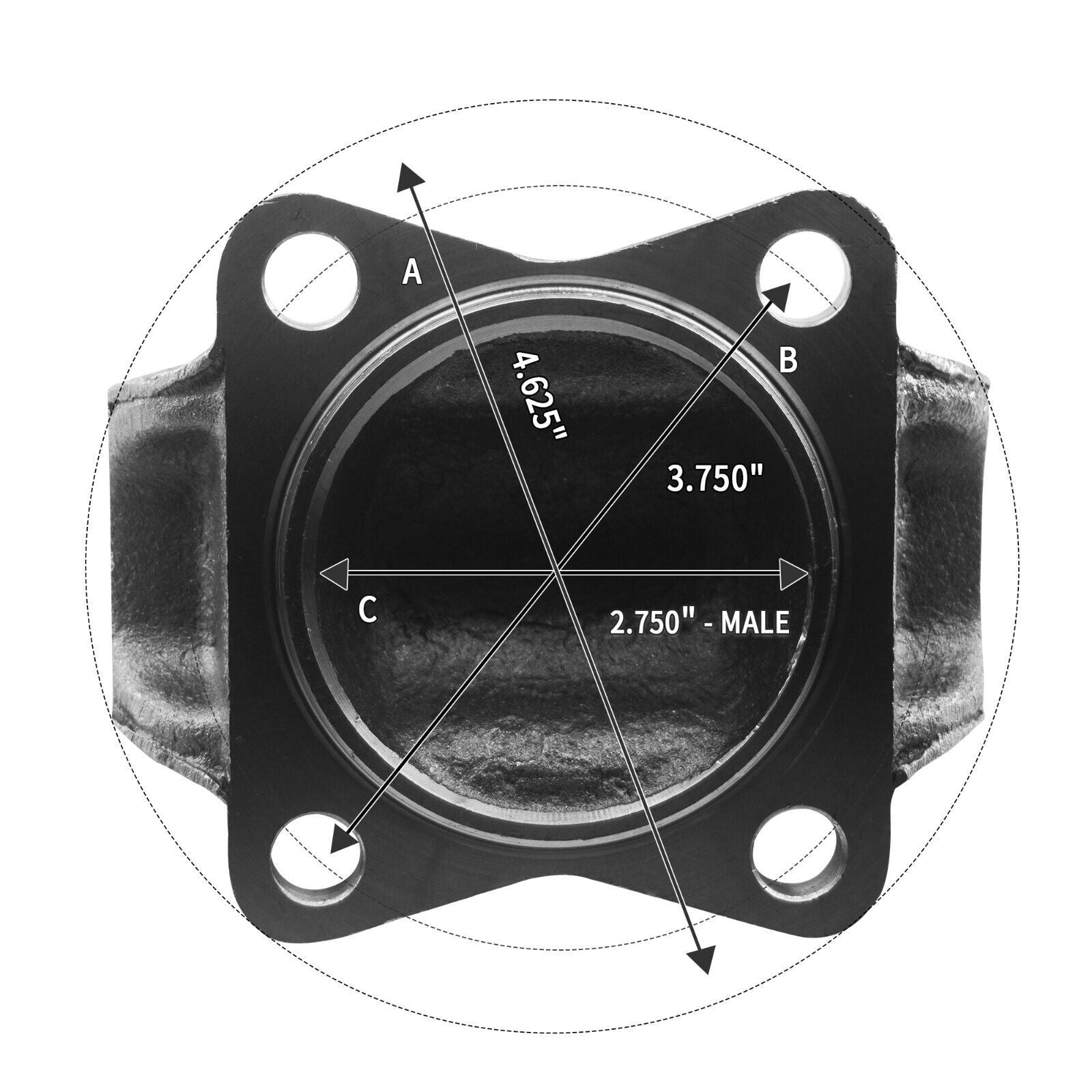 3-2-159 Drive Shaft Flange Yoke for 1410 Series 2.75" Male Pilot 0.45" Hole
