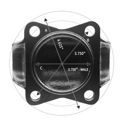 3-2-159 Drive Shaft Flange Yoke for 1410 Series 2.75" Male Pilot 0.45" Hole