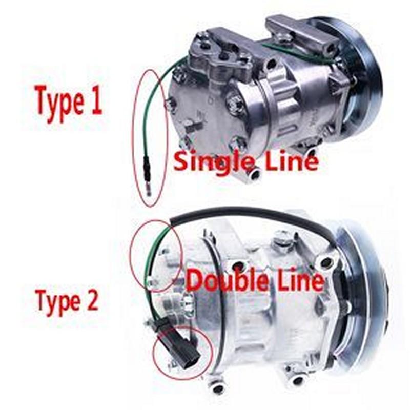 SD7H13 A/C Compressor KHR3241 KHR3197 for Kobelco SK200LC SK210LC SK480LC Link-Belt 130LX 210LX 330LX 3400 460LX 210X3