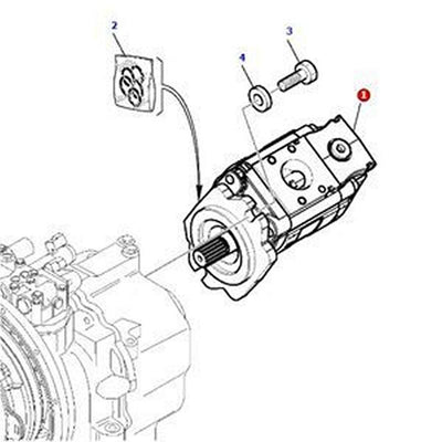 Hydraulic Pump Assembly 42N-60-11321 for Komatsu Backhoe Loader WB91R-5 WB91R-5E0 WB142-5