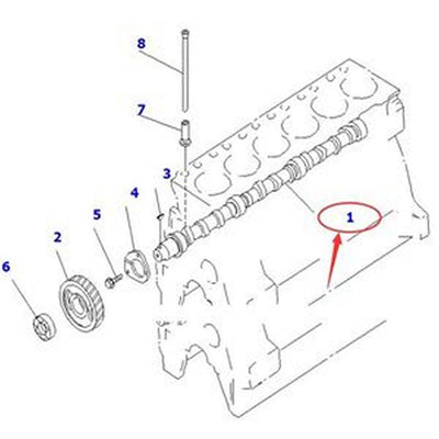 Camshaft 6206-41-1302 for Komatsu 6D95L-1 Engine