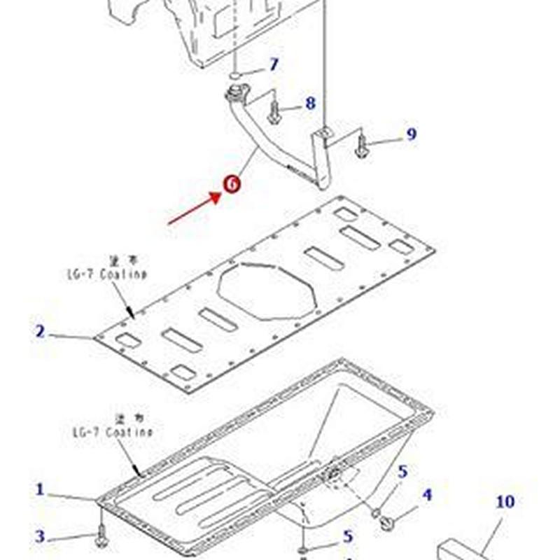 Oil Suction Tube 6206-51-6210 for Komatsu Engine 6D95L-1AA 6D95L-1AD 6D95L-1V S6D95L-1G S6D95L-1LL