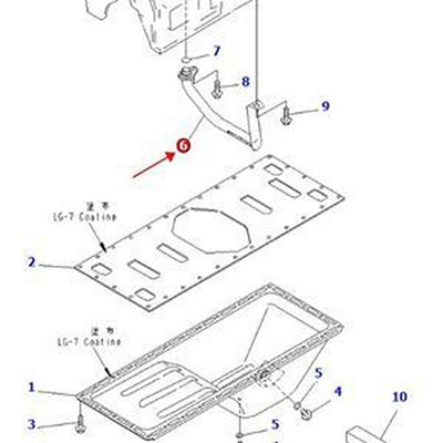 Oil Suction Tube 6206-51-6210 for Komatsu Engine 6D95L-1AA 6D95L-1AD 6D95L-1V S6D95L-1G S6D95L-1LL