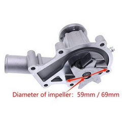 For Kubota Excavator KX91-2 KX41-2 Engine V1505 D1105 D905 Water Pump 16241-73034 16241-73030 60mm Impeller