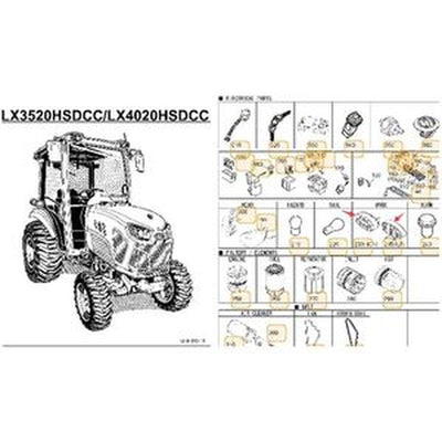 LED Work Light 6C831-75300 for Kubota LX3520HSDC LX4020HSDC