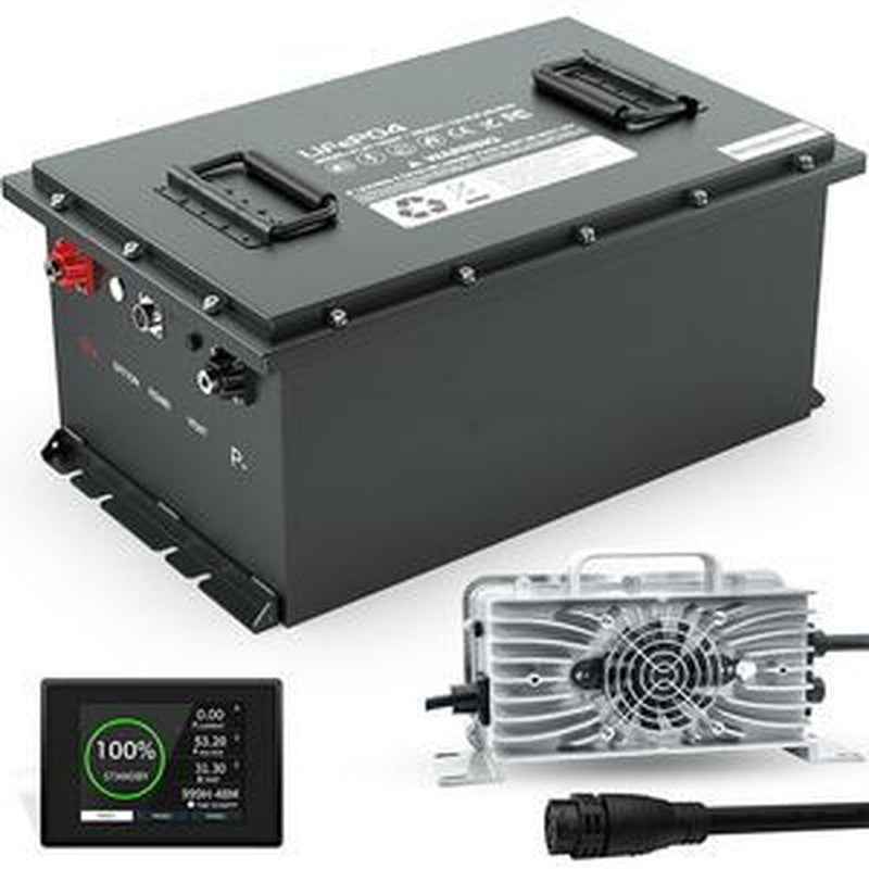 51.2V 105Ah LiFePO4 Battery w/ BMS, 4000+ Cycles, Custom Golf Cart Power
