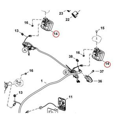 Light Assembly 7273400 fit BOBCAT S16 S18 Skid-Steer Loader