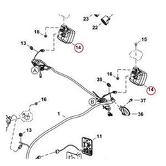 Light Assembly 7273400 fit BOBCAT S16 S18 Skid-Steer Loader