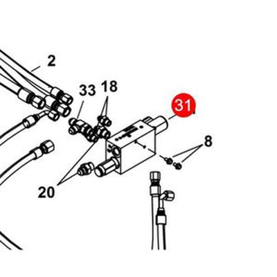 Manifold Valve 7025619 for Bobcat Utility Vehicles 3600 3650