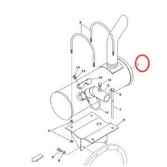 Muffler 395491A1 fit CASE Excavator CX130 CX160