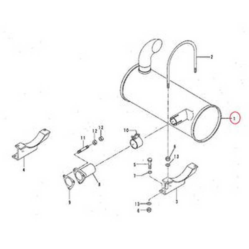 Muffler 5I7935 for Caterpillar CAT Engine 3064 Excavator 311B 312B E110B E120B E311 E312 E311B E312B - Buymachineryparts