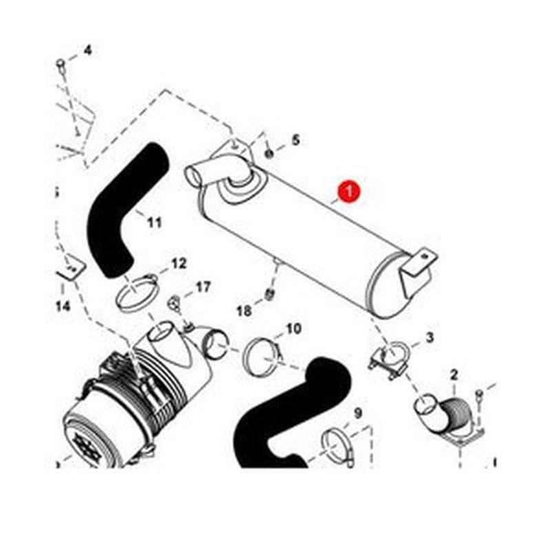 Heavy-Duty Exhaust Muffler 7181055 for Kubota V2403 Engine Bobcat S530/S510 buymachineryparts