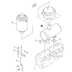 Muffler Silencer 6206-11-5230 for Komatsu 6D95L-1 Crawler Dozer D31-18 D31P-18 - Buymachineryparts