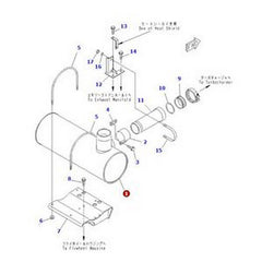 Muffler Silencer 6743-11-5721 for Komatsu Excavator PC300-7 PC350-7 PC350LC-7 PC300LC-7 PC300LC-7L PC300HD-7L PC300LL-7L - Buymachineryparts
