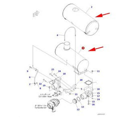 Silenciador de escape 6745-11-5380 para motor Komatsu SAA6D114E-3E Dozer