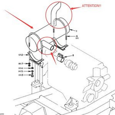 Muffler Silencer SA1114-00432 for Volvo Excavator EC290 New Type - Buymachineryparts