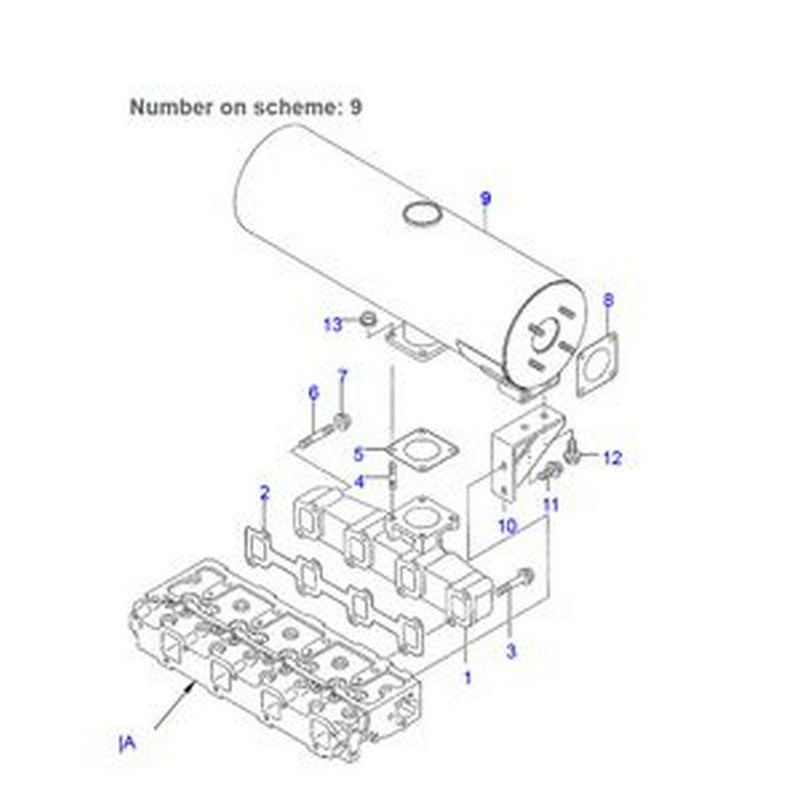 Muffler Silencer YM129981-13500 for Komatsu Excavator PW75R-2 PW75-1 PC75R-2 PC75-1 - Buymachineryparts