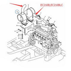 Muffler VOE145004919 1450-04919 for Volvo EC210B EC210BLC - Buymachineryparts