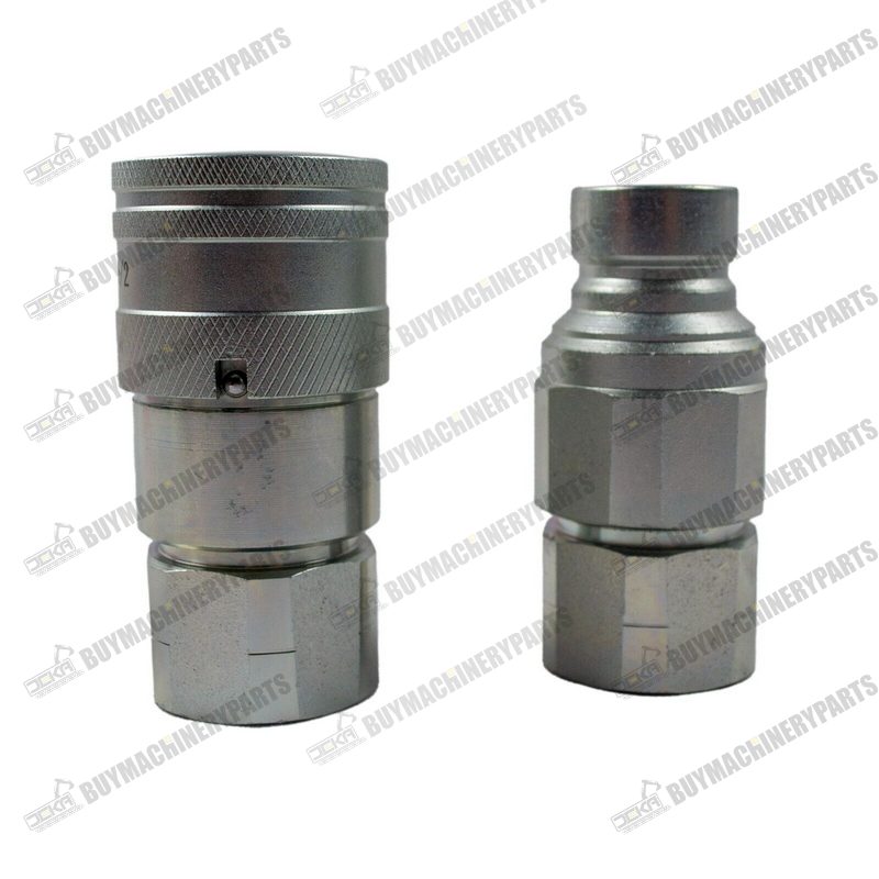 New 1/2" Body x 3/4 NPT Flat Face Hydraulic Quick Connect Coupler Coupling Set - Buymachineryparts