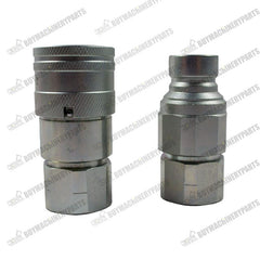 New 1/2" Body x 3/4 NPT Flat Face Hydraulic Quick Connect Coupler Coupling Set - Buymachineryparts