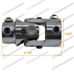 New 1" DD to 3/4" DD Steering Shaft U Joint Coupling Chrome - Buymachineryparts