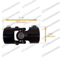 New 1" DD x 1" DD Steering U Joint Universal Shaft Coupler Black 1dd to 1dd