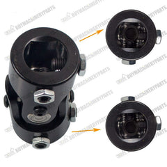 New 1" DD x 1" DD Steering U Joint Universal Shaft Coupler Black 1dd to 1dd