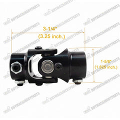 New 5/8" 36 Spline x 3/4" DD Steering Universal Joint Single Black U-Joint Shaft